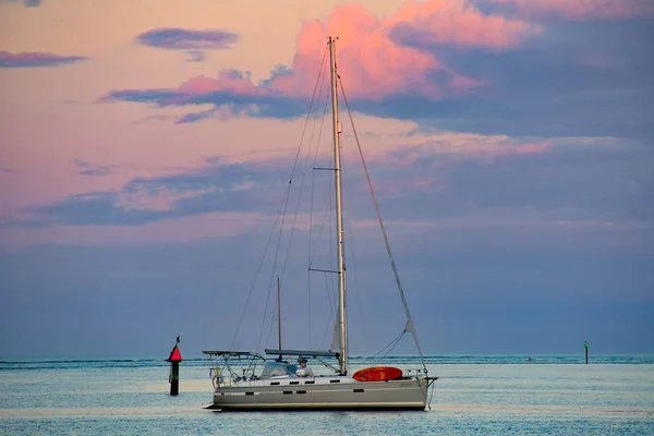 Augustine Florida Januar 2019 Segelboot Vor Wunderschönem Sonnenuntergang Vor Der — Stockfoto