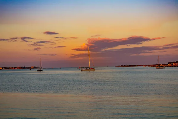 San Agustín Florida Enero 2019 Velero Hermoso Fondo Puesta Sol — Foto de Stock