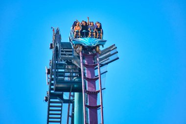 Orlando, Florida. 26 Aralık 2018. Bu roller coaster yüksek hızlarda, derin dalışlar ve heyecan her fırsatta International Drive alanında (14 Seaworld çevresinde bilinir)