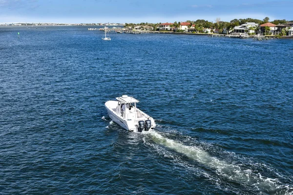 Augustine Florida Januari 2019 Boot Zeilen Baai Van Matanzas Kust — Stockfoto