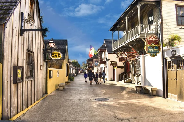 Άγιος Αυγουστίνος Florida Ιανουαρίου 2019 Πολύχρωμο George Street Στην Παλιά — Φωτογραφία Αρχείου