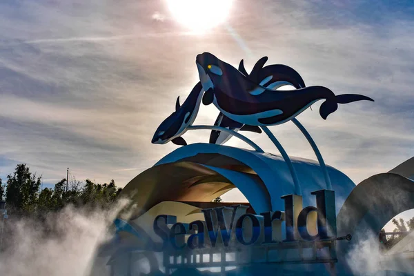 Orlando Florida December 2018 Seaworld Sign Main Entrance Park International — Stock Photo, Image