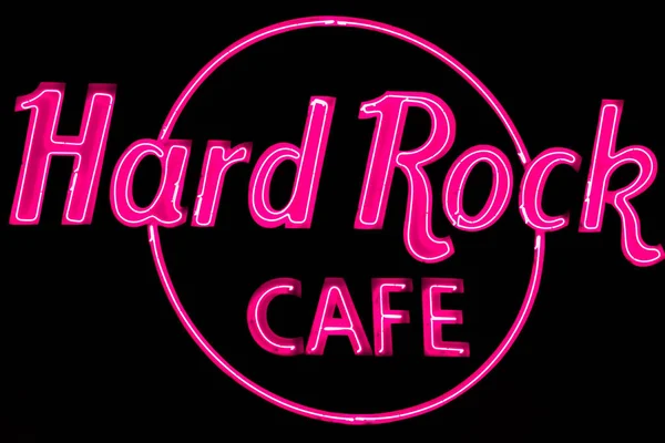 Orlando Florida February 2019 Hard Rock Cafe Logo Pink Letters — Stock Photo, Image