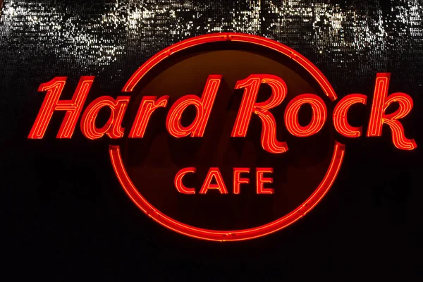 Orlando Florida Február 2019 Hard Rock Cafe Logo Piros Betűk — Stock Fotó