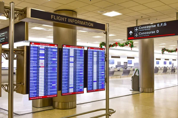 Μαϊάμι Φλόριντα Ιανουαρίου 2019 Φωτεινό Σήμα Φτάνουν Στο Διεθνές Αεροδρόμιο — Φωτογραφία Αρχείου