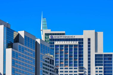 Orlando, Florida. 12 Ocak 2019. Hyatt Regency Hotel International Drive alanda en iyi görünümü. (2).