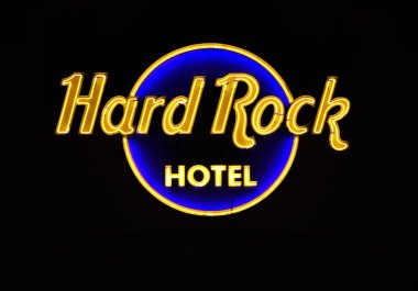 Orlando, Florida. 17 Ekim 2018 Hard Rock Hotel oturum geceleri Universal Studios otel alanında.