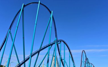 Orlando, Florida. 19 Ekim 2018 eğlence Mako ve müthiş Kraken hız treni Seaworld Tema Parkı'nda..