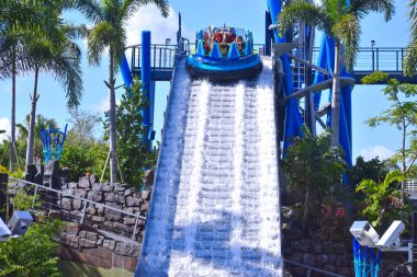 Orlando, Florida. 19 Ekim 2018. Eğlenceli aile içinde su konumlar Seaworld Tema Parkı, dünyanın en yüksek iniş sahiptir.