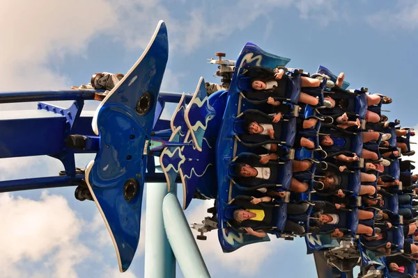 Orlando, Florida. 06 Ekim 2018. Manta Ray Rollercoaster at Seaworld Tema Park harika görünümü..