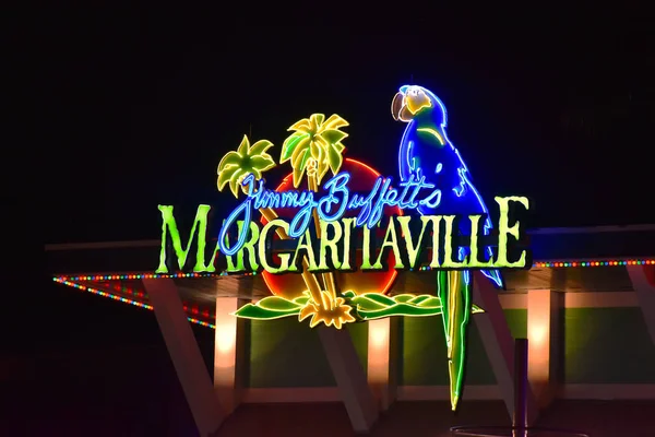 Orlando, Florida. 19 Ekim 2018 Karayip Margaritaville tabelaya Universal Studios Citywalk..