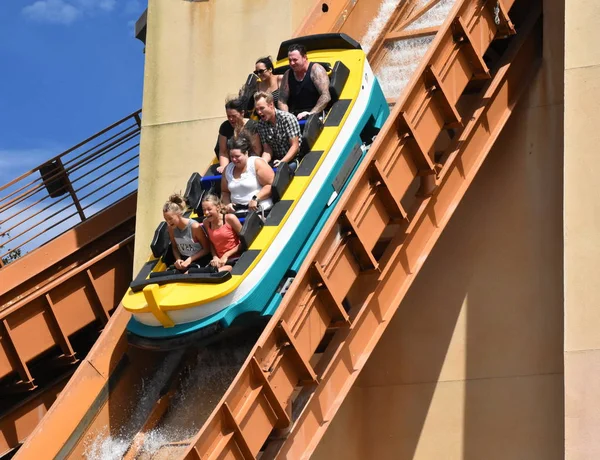 Orlando Florida Oktober 2018 Rollercoaster Kleurrijke Zonsondergang Achtergrond International Drive — Stockfoto