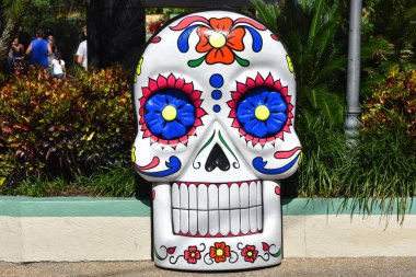 Tampa, Florida; 30 Eylül 2018. Bush bahçeleri Tampa, renkli Halloween dekorasyon.