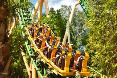 Tampa, Florida; Çita av Rollercoaster 29 Eylül 2018 komik insanlar, Bush bahçeleri Tampa, en tepeye.