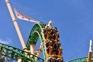 Tampa, Florida; Eylül 29,2018. Müthiş çita av Rollercoaster Bush bahçeleri lunapark.
