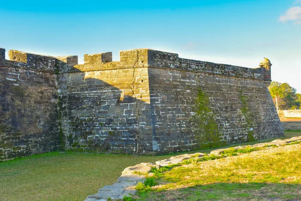 Augustine Florida Března 2019 Částečný Pohled Pevnosti Castillo San Marcos — Stock fotografie