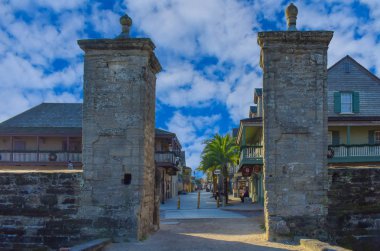 St Augustine, Florida. 31 Mart 2019. Old Town Florida'nın tarihi Coast (1 eski şehir kapısında)