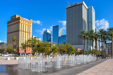 Tampa Bay, Florida. 02 Mart 2019 şehir merkezinde (2 su jetleri zevk çocuk)