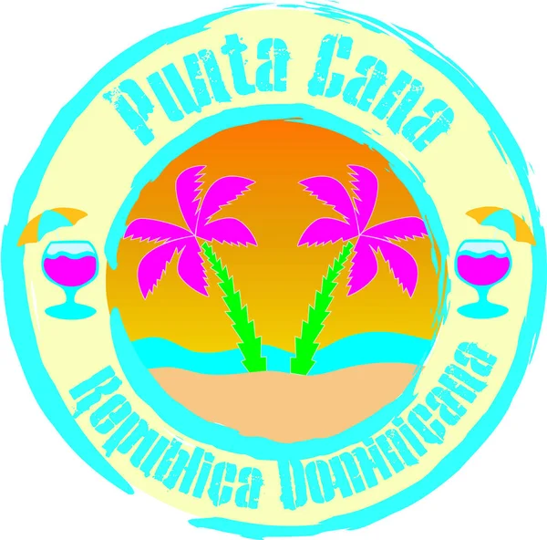 Punta Cana Dominikanska Republiken Illustration Grafisk Form Givning — Stock vektor