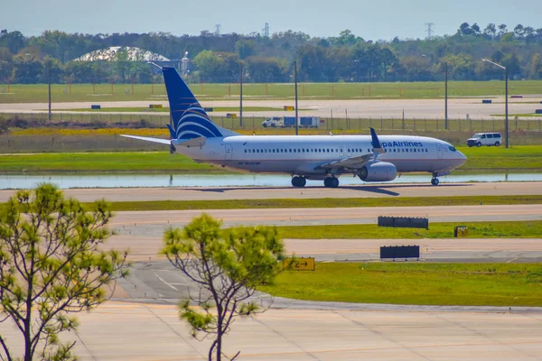 Orlando Florida März 2019 Copa Airlines Flugzeuge Auf Der Landebahn — Stockfoto