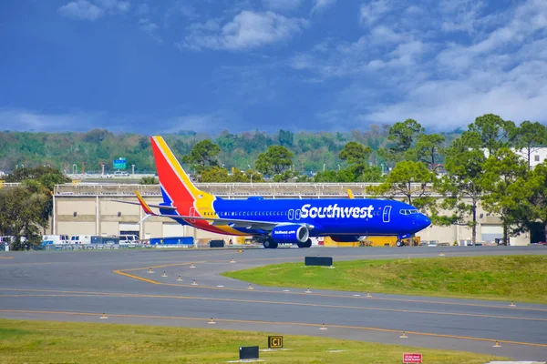 Orlando Florida March 2019 Southwest Aircraft Runway Preparing Departure Orlando — Stock Photo, Image