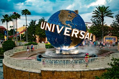 Orlando, Florida. April 18, 2019. Universal Studios sphere at Citywalk in Universal Boulevard area (3). clipart