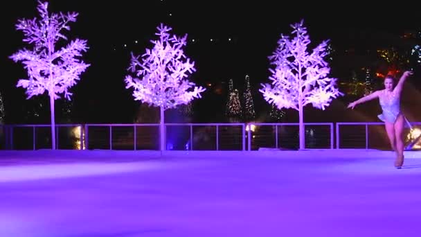 Orlando Florida Dezembro 2018 Dançarinos Patinando Gelo Winter Wonderland Ice — Vídeo de Stock