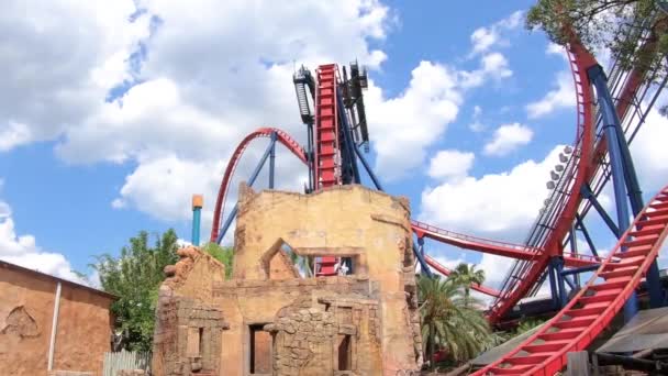 Tampa Bay Florida Abril 2019 Increíble Montaña Rusa Sheikra Sobre — Vídeos de Stock