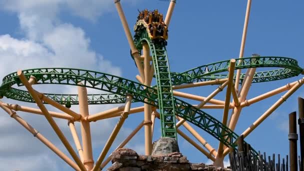 Tampa Bay Florydzie Kwietnia 2019 Widok Góry Rollercoaster Cheetah Hunt — Wideo stockowe