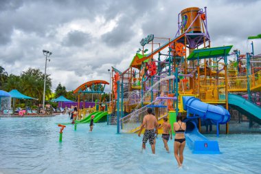 Orlando, Florida. 07 Nisan 2019. Kata's Kookaburra Koyu yeni başlayanların vücut slaytlar, su spouts ve Aquatica (2 havuzları içerir).
