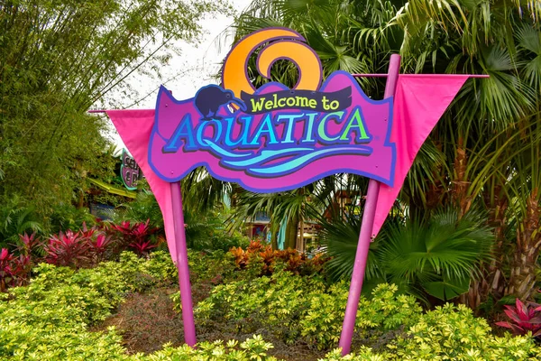 Orlando Florida April 2019 Velkommen Til Aquatica Farverige Tegn International - Stock-foto