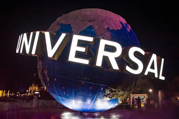 Orlando Florida Maio 2019 Universal Studios Esfera Mundial Fundo Noite — Fotografia de Stock