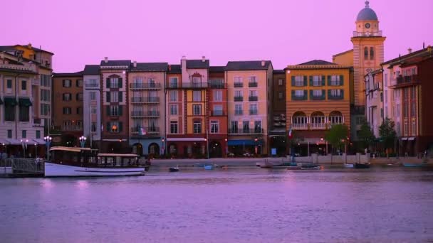 Orlando Floride Mai 2019 Vue Panoramique Hôtel Coloré Portofino Bateau — Video