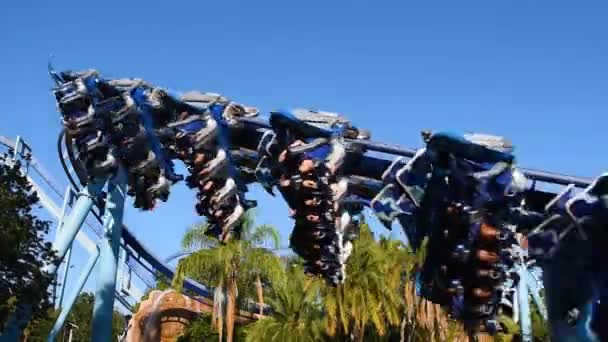 Orlando Florida May 2019 People Having Fun Manta Ray Rollercoaster — Stock Video