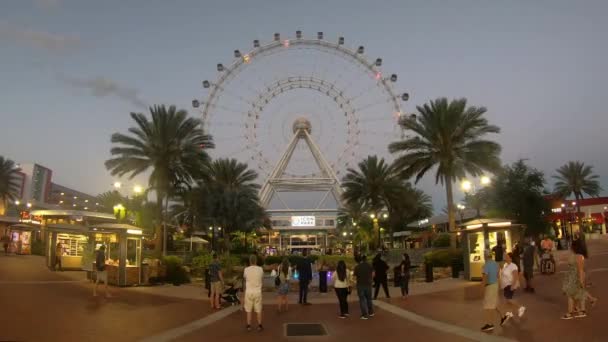 Orlando Florida Mayo 2019 Timelapse Colorful Illuminated Orlando Eye International — Vídeo de stock