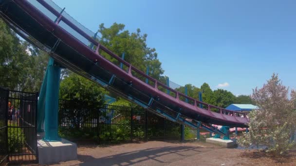 Orlando Florida Mayo 2019 Magnífica Vista Montaña Rusa Mako Seaworld — Vídeos de Stock