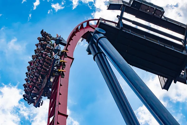 Tampa Körfezi, Florida. 30 Nisan 2019 . İnsanlar Busch Gardens (15) müthiş Sheikra rollercoaster zevk)