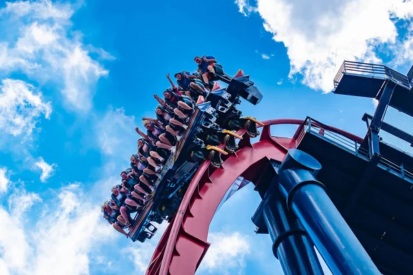 Tampa Körfezi Florida Nisan 2019 Nsanlar Busch Gardens Müthiş Sheikra — Stok fotoğraf