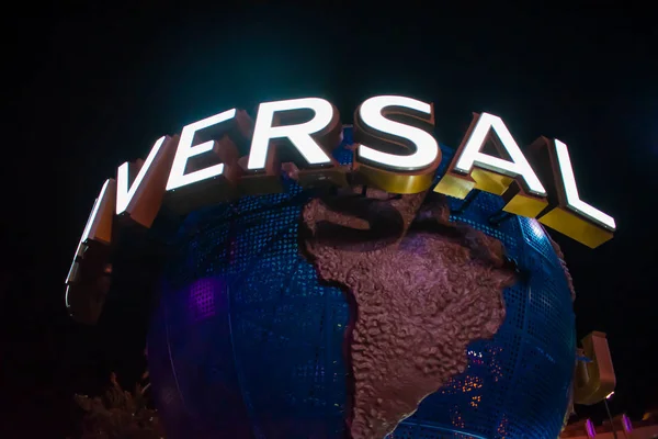 Orlando Florydzie Maja 2019 Universal Studios World Sphere Tle Nocy — Zdjęcie stockowe