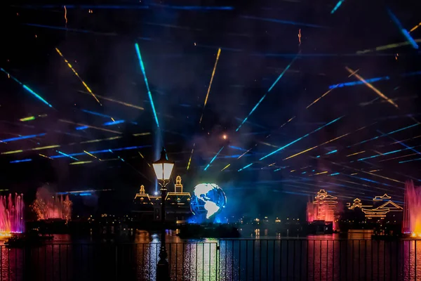 Orlando Florida Maj 2019 Fyrverkeri Illuminationer Reflektioner Jorden Epcot Walt — Stockfoto