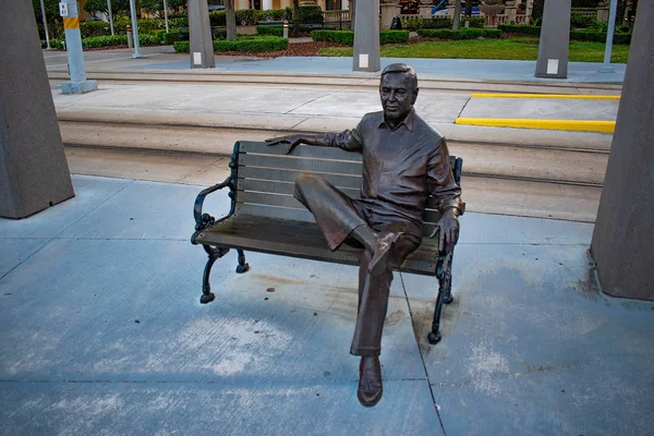 Tampa Bay Florida April 2019 Dick Greco Statue Downtown Area — Stok fotoğraf