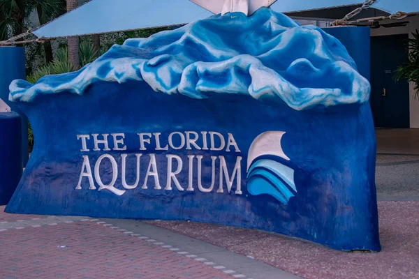 Tampa Bay Florida April 2019 Das Florida Aquarium Zeichen — Stockfoto