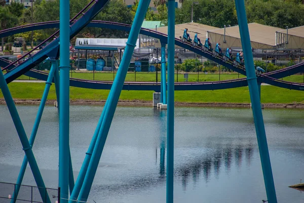 Orlando Florydzie Czerwca 2019 Wspaniały Widok Ludzi Zabawy Roller Coaster — Zdjęcie stockowe