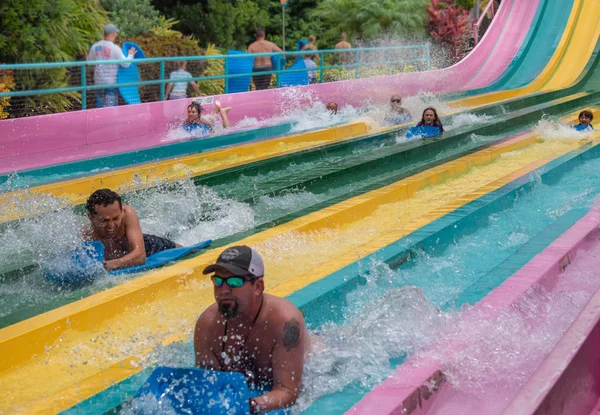 Orlando Florida Julho 2019 Pessoas Divertindo Atração Taumata Racer Aquatica — Fotografia de Stock