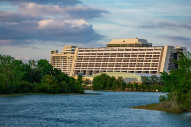 Orlando, Florida. 03 Haziran. 2019. Walt Disney World alanında Contemporary Resort panoramik görünümü 4