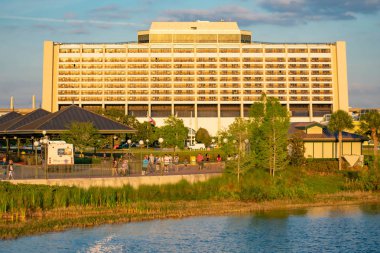 Orlando, Florida. 03 Haziran. 2019. Walt Disney World bölgesinde Contemporary Resort panoramik görünümü 3