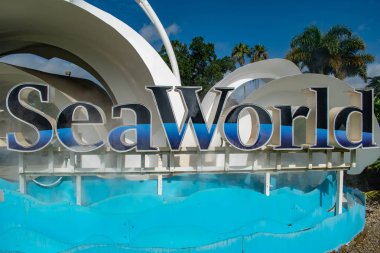 Orlando, Florida. 17 Haziran 2019. International Drive alanında Seaworld işareti.