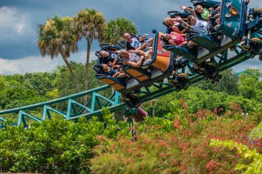 Tampa Körfezi, Florida. İnsanlar eğlenceli harika Cobras Curse Busch Bahçeleri (6).