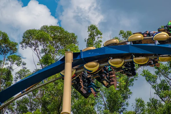 Tampa Körfezi, Florida. 12 Temmuz 2019. İnsanlar Busch Gardens (30) de eğlenceli inanılmaz Montu rollercoaster sahip)