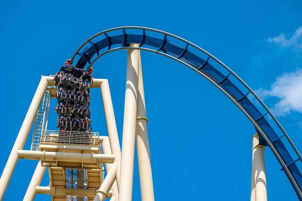 Tampa Körfezi, Florida. 12 Temmuz 2019. İnsanlar Busch Gardens (26) de eğlenceli müthiş Montu rollercoaster sahip)